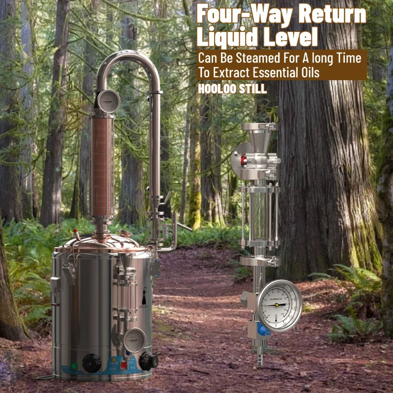 HOOLOO DW 25/50 Distiller Home Copper Still Hydrosol & Essential Oil Extractor Distillation Kit Multifunctional Distiller.