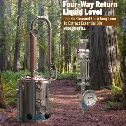 HOOLOO DW 25/50 Distiller Home Copper Still Hydrosol & Essential Oil Extractor Distillation Kit Multifunctional Distiller.
