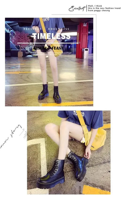 Autumn Winter Fashion Round Toe Lace-up Shoes Womens Boots Zip Ankle Boots For Women High Heels Basics Casual