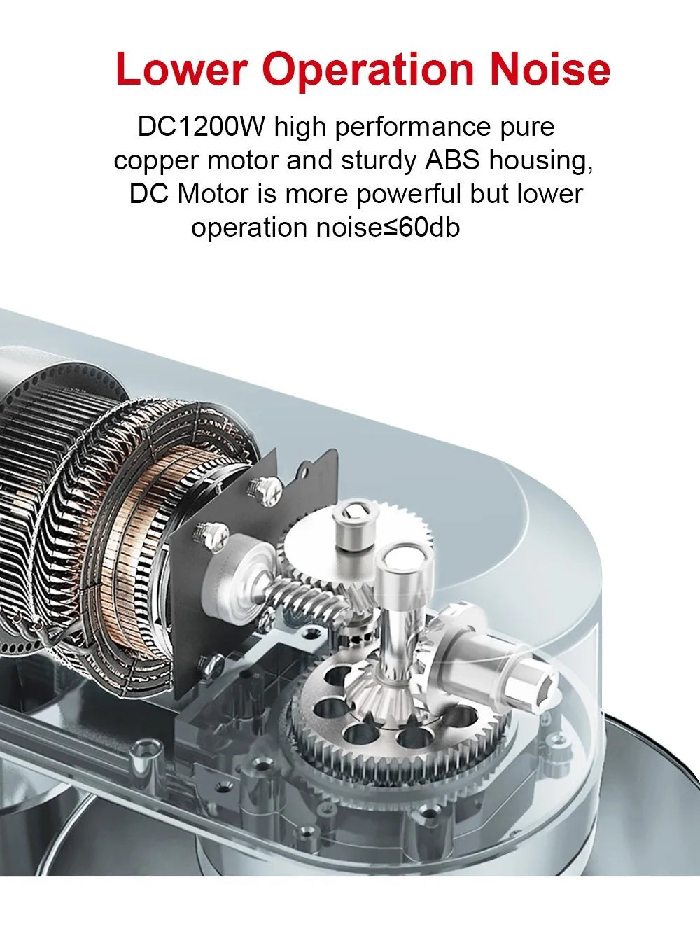 BioloMix BM601 1200W Kitchen Food Stand Mixer, Cream Egg Whisk, Cake Dough Kneader, 6L Capacity, Stainless Steel Bowl.