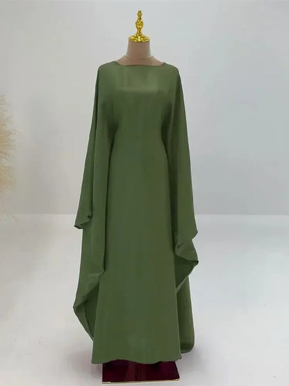 Summer Butterfly Batwing Satin Shiny Abaya Dubai Luxury 2024 Islam Muslim Maxi Kaftan Dress Kebaya Abayas for Women Vestidos