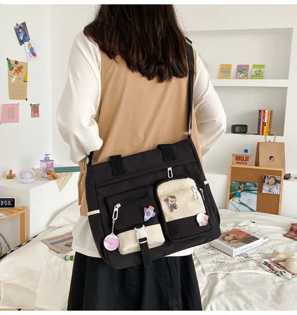 Waterproof Canvas Women Handbags Shoulder Bags Nylon Ladies Tote Messenger Bag Oxford Handbag Cross body Bags for Girls Satchels.