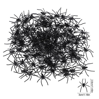 50–100 Stück leuchtende Halloween-Spinnen, gruselige Trick-Spinne für drinnen und draußen, Spukhaus, dekorative Requisiten, Halloween-Partyzubehör.