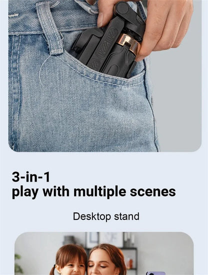 FANGTUOSI Mini Selfie Stick Portable Phone Holder Shooting Aid Versatile Integrated Design Bluetooth Remote For Live Broadcas.