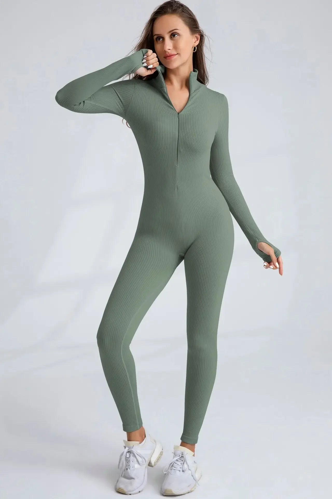 Seamless Zipper Women's Yoga Suit Quick Dry Fitness Running Sportswear Cross-Border European American Style Autumn/Winter.