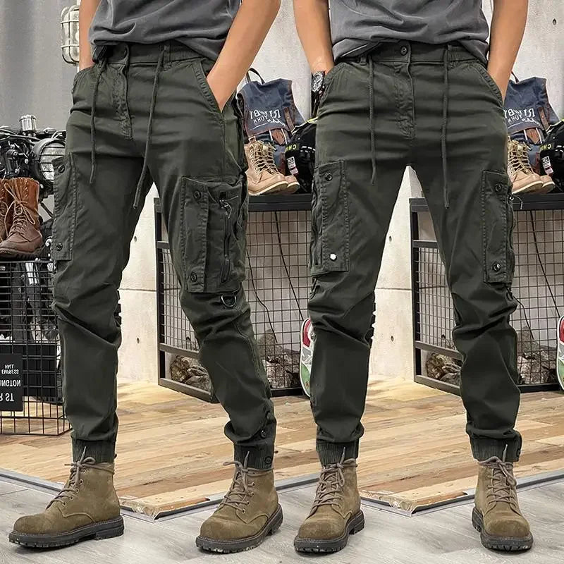 American Style Men's Workwear Pants Straight Leg Outdoor Tactical Casual Trousers Spring Autumn Cross-Border Loose Fit Long Pant.