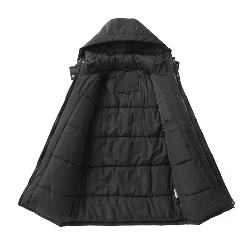 -15 Degree Winter New High Quality Thickened Cotton Warm Hooded Cotton Jacket For Men Loose Sports Windproof Oversized Jacket.