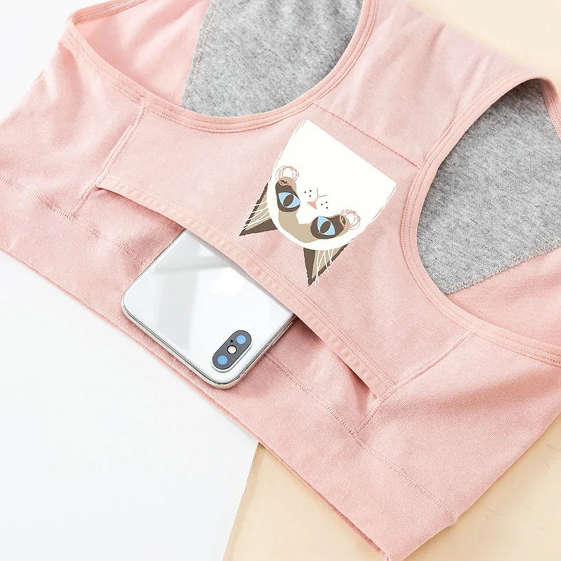 Cotton Menstrual Panties Leak Proof Breathable Cartoon cat Panties Woman Women Girls Physiological Pants Women's Intimates M-XL