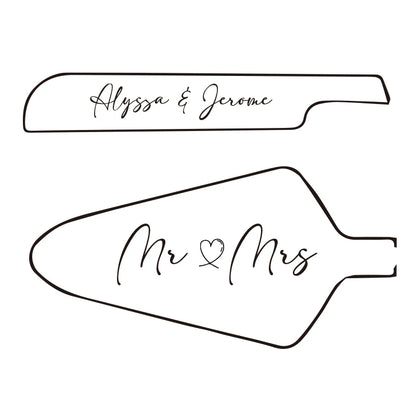 Personalised Wedding Cake Knife Shovel Custom Bride Gift Gold/Silver Cutting Server Set Engraved Birthday Party Cake Dinner Deco.