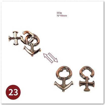 Classic IQ Metal Brain Magic Baffling Puzzles Game Toys for Children Adults Funny Gifts.