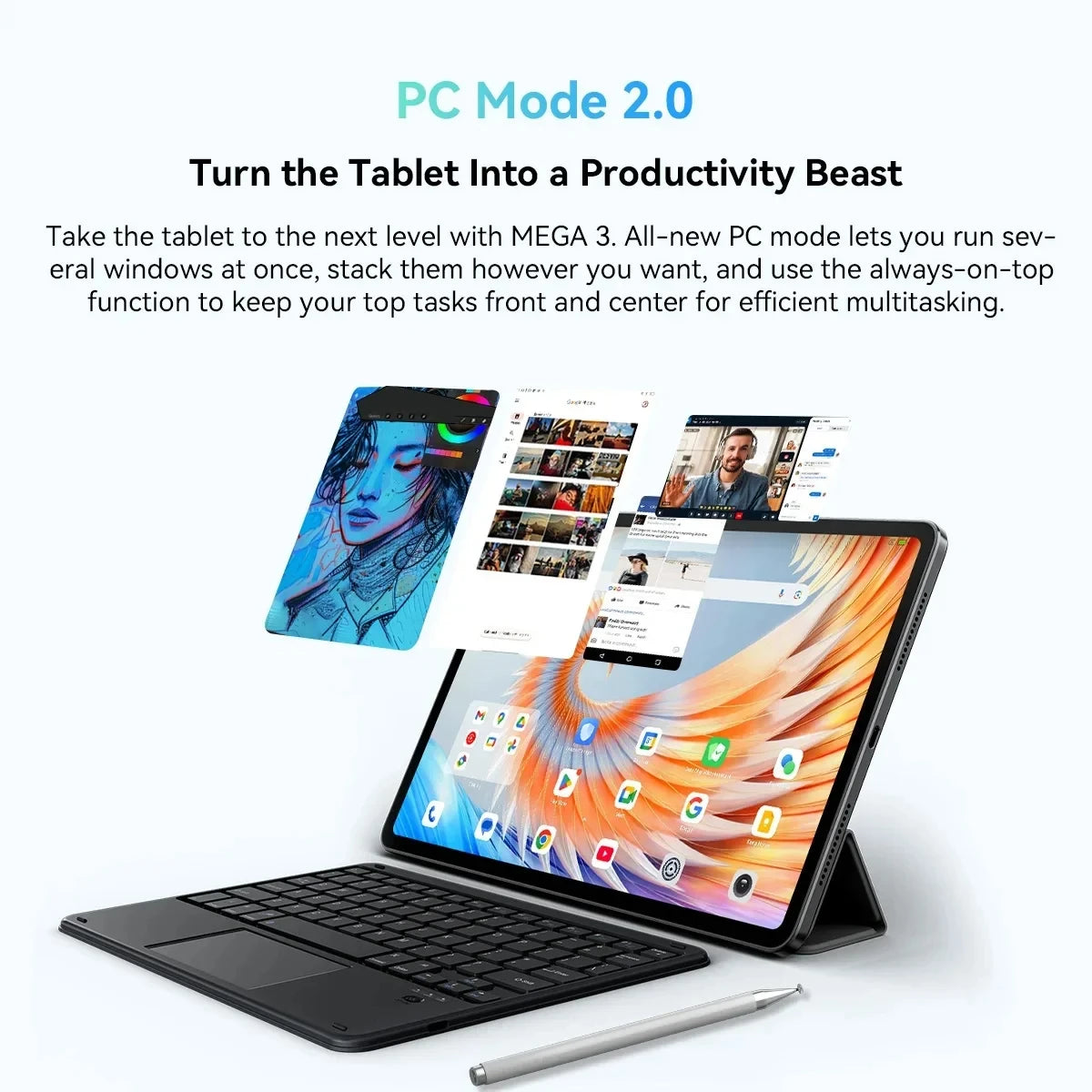 2025 Blackview MEGA 3 Tablet Android 15 Pad 12.1" 2.5K 90Hz Display 12GB 256GB 8800mAh Tablets PC 33W Fast Charging 50MP Camera.