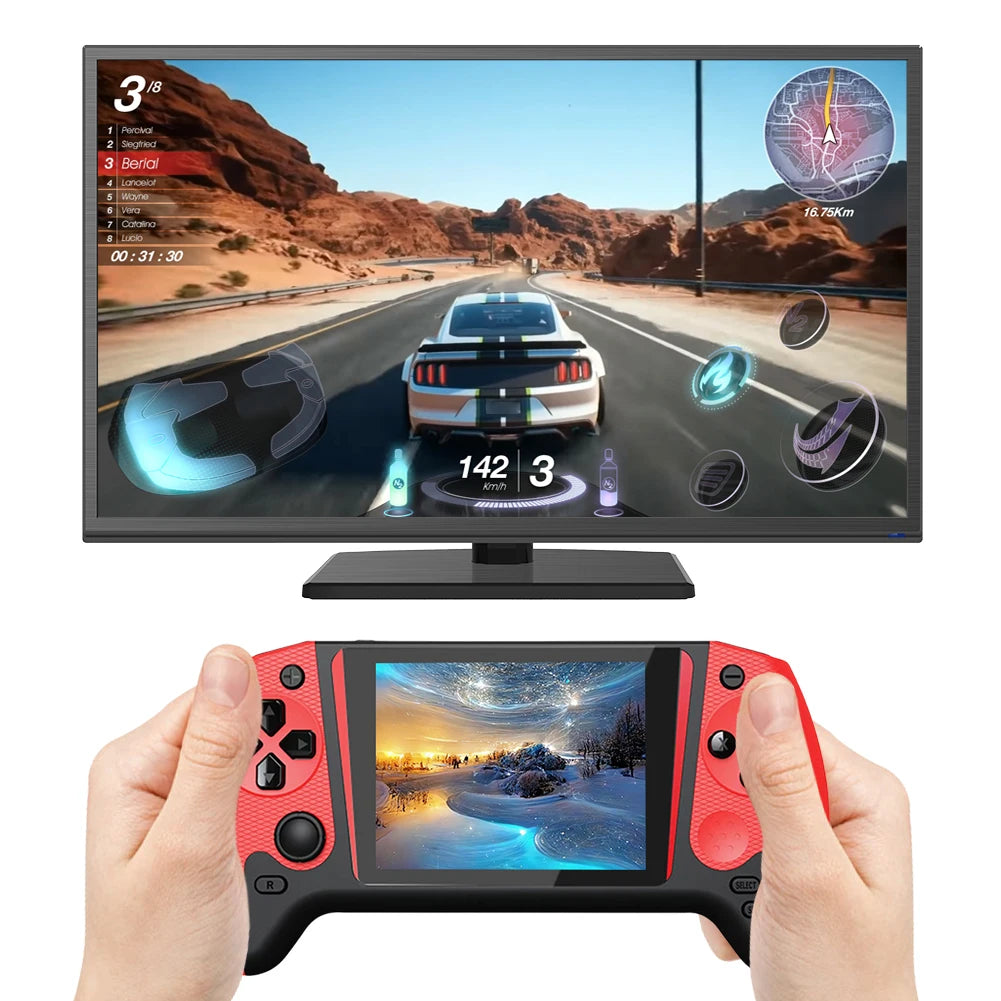 Retro Handheld Game Console 3.5inch LCD Screen 1200mAh Gaming Console Nostalgic Game Console for Kids Adults for Single Player.