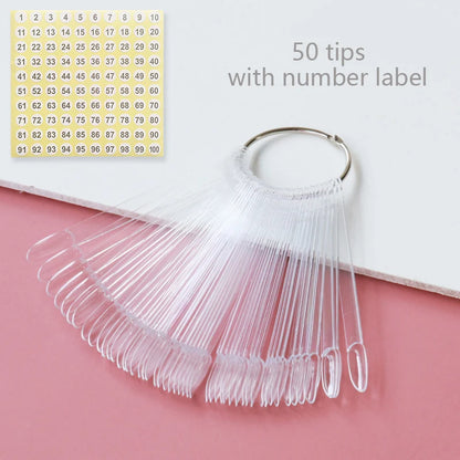 80/50/20pcs Nail Display Sticks Nail Swatch False Nail Tips Nail Gel Polish Practice Clear Display Board for Nail Art Tools
