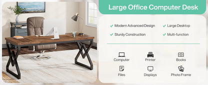 Schreibtisch, 160 x 70 x 75 cm, großer Büro-Computertisch, moderner, einfacher Arbeitsplatz, Chefschreibtisch für das Heimbüro im Arbeitszimmer