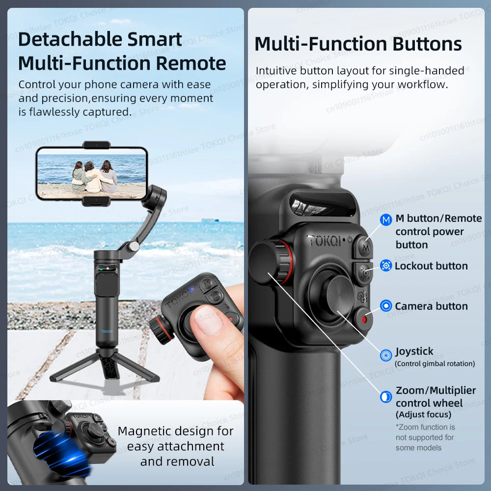 Handheld 3-Axis Gimbal Phone Holder Anti Shake Video Record with Selfie Tripod Stabilizer for Xiaomi iPhone Cellphone Smartphone.