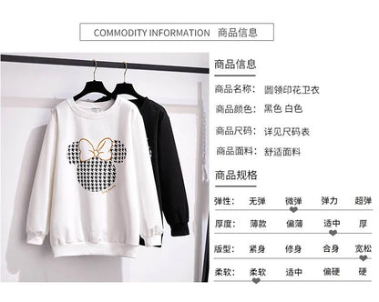 175Kg Plus Größe frauen Fehlschlag 170 Frühling Herbst Neue Lose Rundhals Cartoon Sweatshirt Schwarz Weiß 6XL 7XL 8XL 9XL 10XL 11XL.