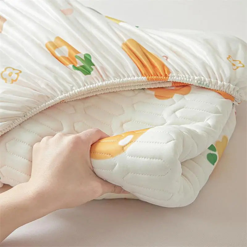 Cartoon Cute Pattern Cooling Fitted Sheet Single Natural latex fabric Soft cushion for Bedding Slow rebound Non-Slip Mattress.