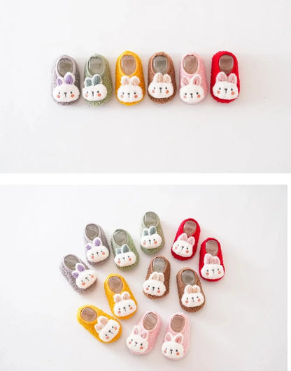 Autumn Winter Baby Slippers Toddler Plush Floor Sock Shoes Children Soft Sole Walking Shoes Indoor Home Anti-slip Kids Shoes