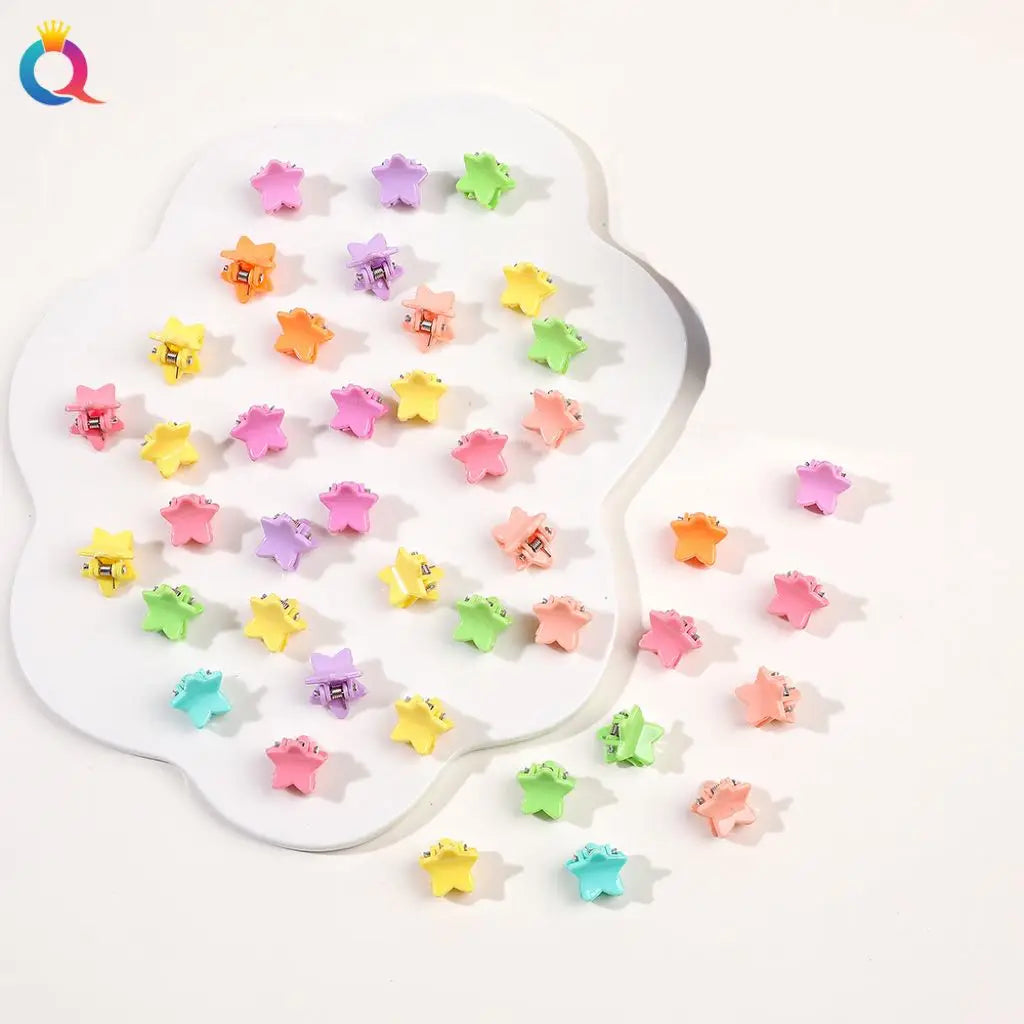50Pcs Flower Hair Clips Multi color Mini Cute Hair Styling Accessories for Girls and Women Birthday Gifts,10 Colors at Least