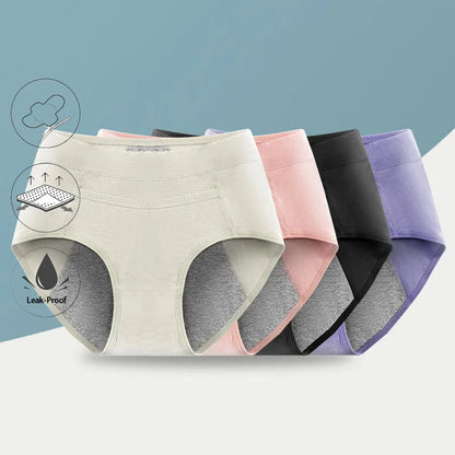 Women's Panties UnderwearLeakproofBreathable Briefs MenstrualPants PlusSizeWaterproof Mid Waist Organic Cotton Protective Briefs.