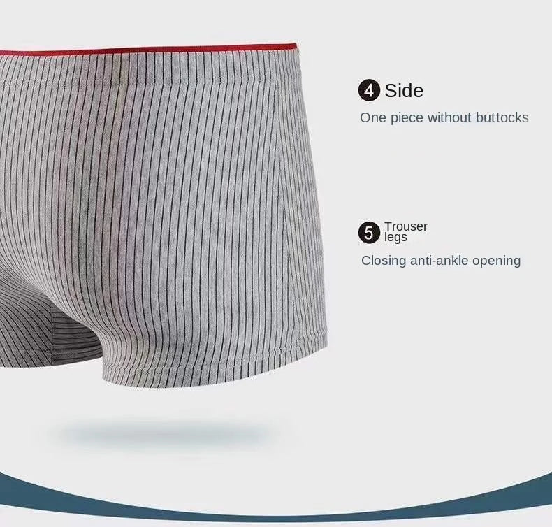 4Pcs Boxer Shorts männer Unterwäsche Sexy Höschen Baumwolle Boxer Gestreiften Unterhose Männlichen Shorts U Konvexen Dessous Plus Größe 2XL-6XL