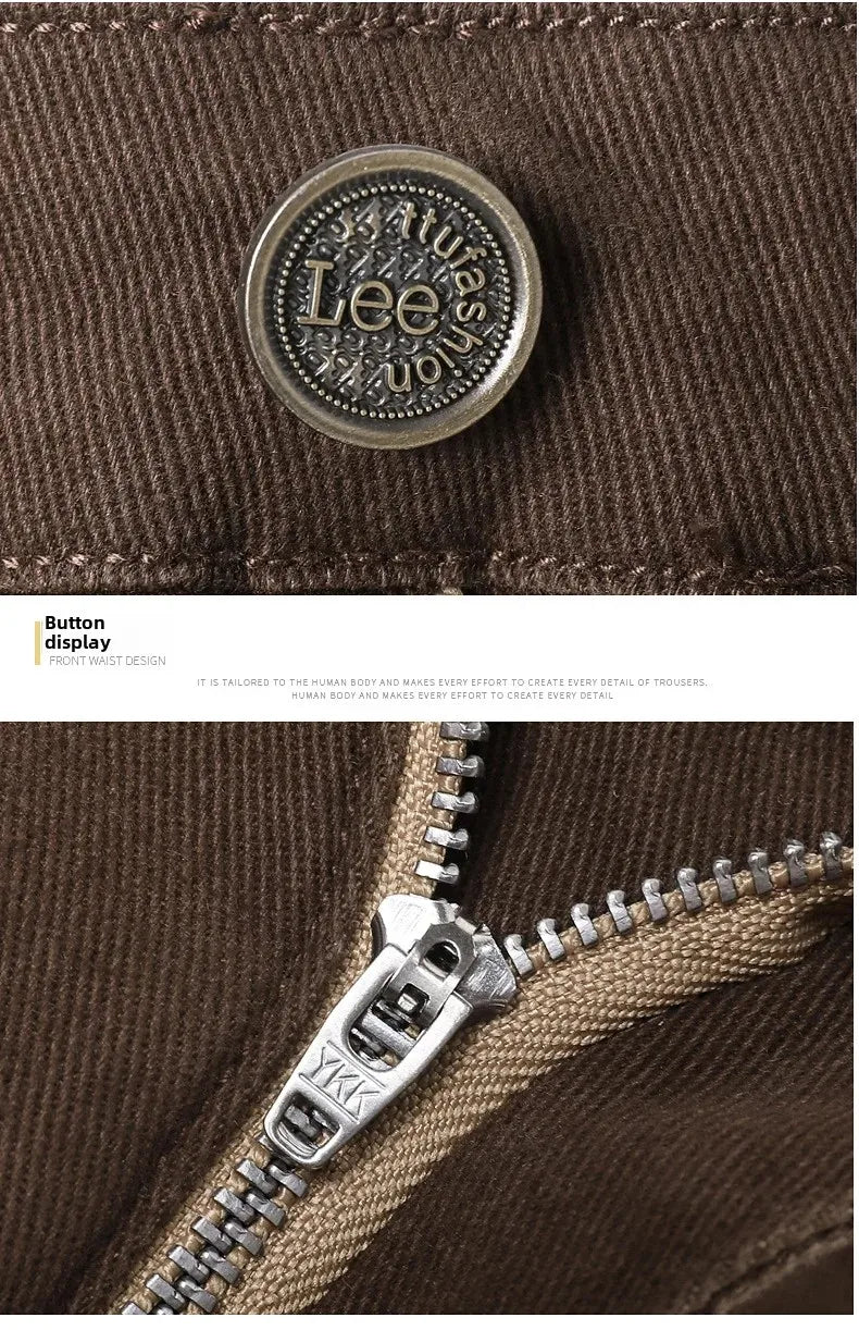 2024 herbst/Winter Neue männer Jeans Business Lose-Fit Gerade Bein Hohe Taille Baumwolle Casual Trendy hosen.