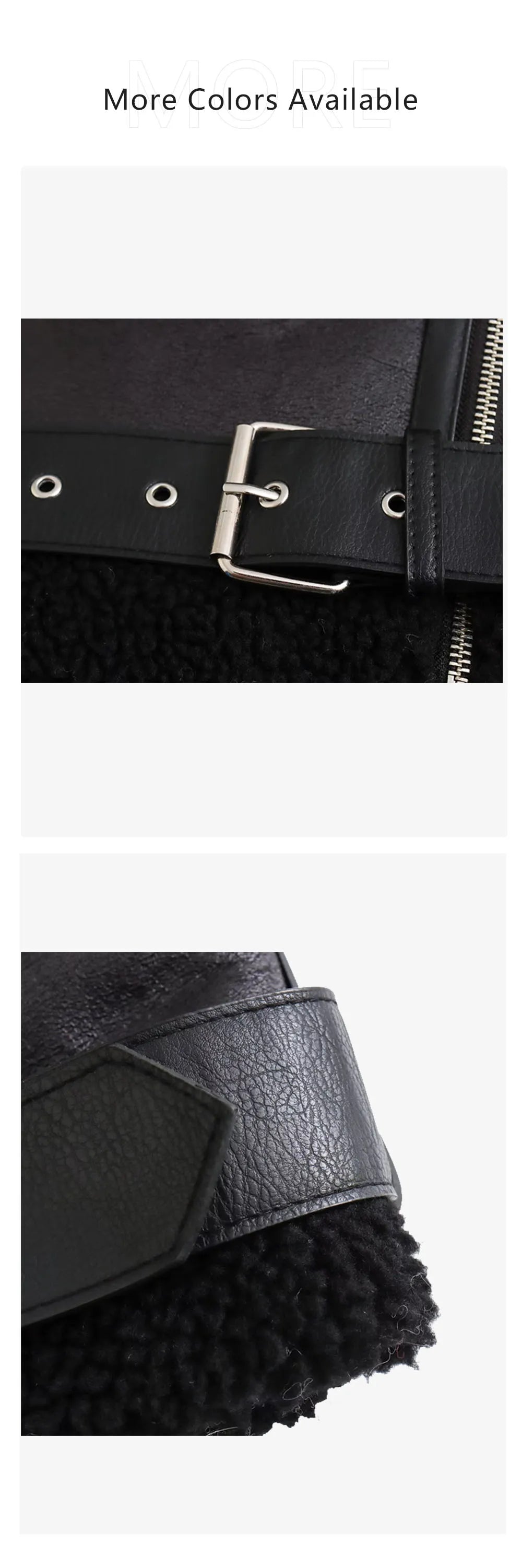 2023 Autumn/Winter New Women's Wear New Fashion Casual Loose Versatile Leather and Fur One Piece Jacket Coat.