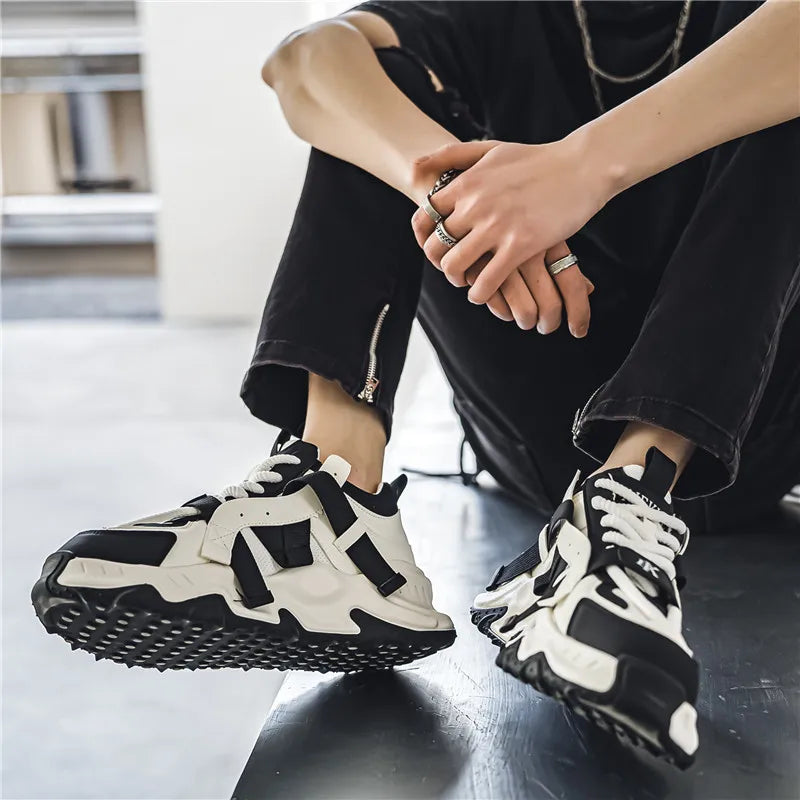 Thick Sole Four Seasons Sports Shoes Man 2024 Trend Spring Hot Sale Men's Casual Fashion Comfortable Outdoor Running Sneakers 44.