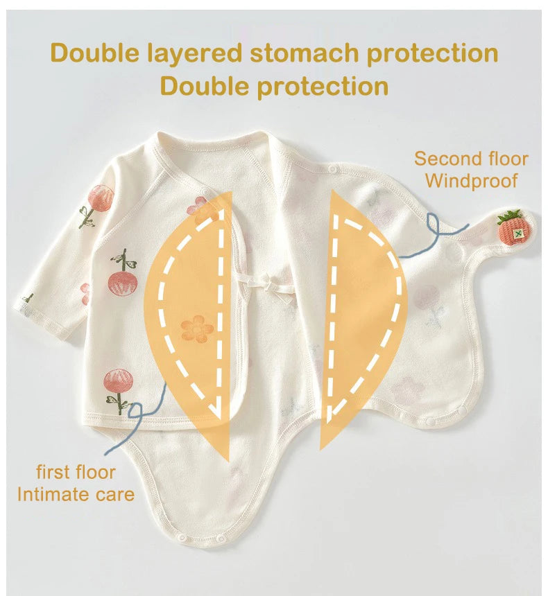 Ircomll 2-teiliger Frühlings- und Herbst-Body für Neugeborene, Baumwolle, langärmelig, Kleidung, Säuglingskleidung, Pyjama, Overalls für Mädchen und Jungen, 0–6 Monate.