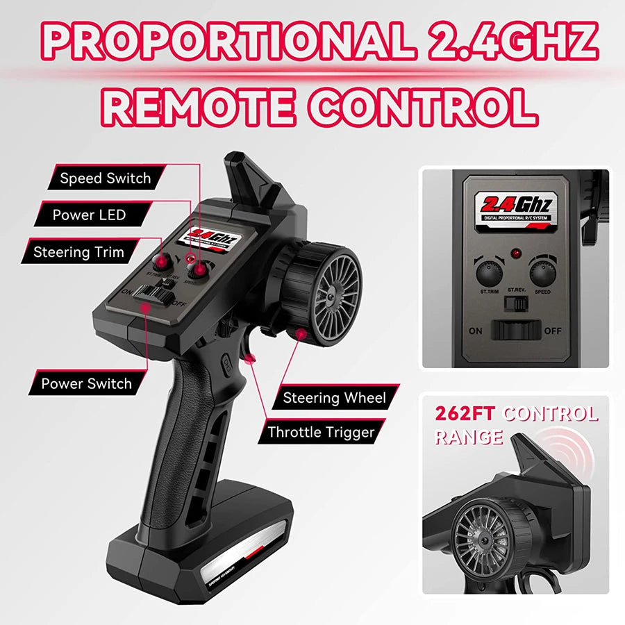 4WD 1:16 80KM/H Super Brushless 50KM/H Brushed RC Car 4x4 Off Road Remote Control High Speed Drift Racing Truck Toy Kids Adults.