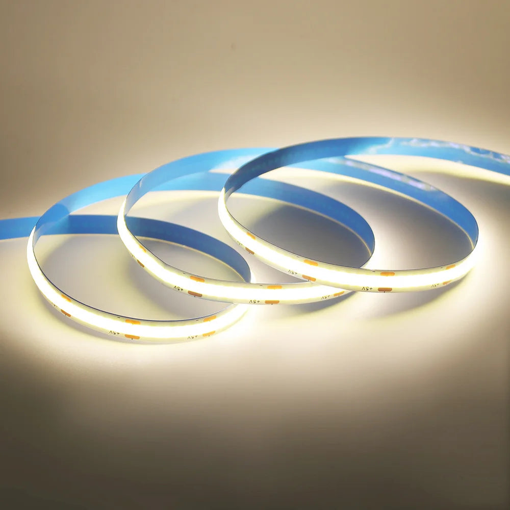 5 V USB-COB-LED-Streifen mit 2-poligem DC-Stecker, 3000 K, 4000 K, 6000 K, 320 LEDs, flexibles Band, lineare Beleuchtung mit hoher Dichte.