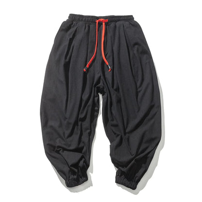 New Trendy Men Harem Pants Loose Oversized Style Cotton and Linen High Quality Jogger Sweatpants Casual Male Trousers.