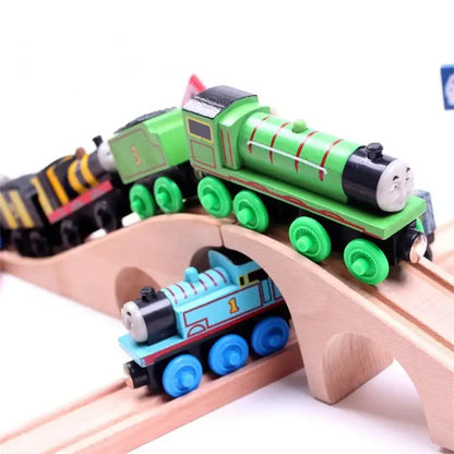 Train Tracks Wood Parts Railway Rails Racing Track Railway Bridge Fit Thomas Wooden Train Connector Children Toys Gifts For Kids.