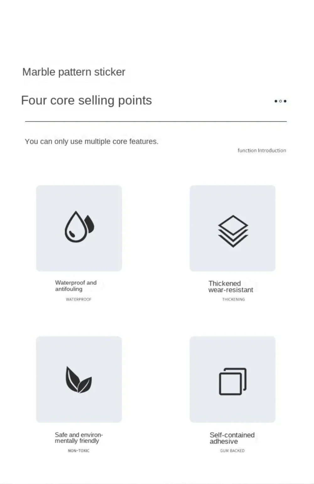 80CM Marble Self Adhesive Waterproof Wallpaper for Bathroom Wall Deocr Kitchen Oil Proof Mould-Proof Wall Stickers Home Decor