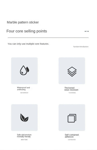 80CM Marble Self Adhesive Waterproof Wallpaper for Bathroom Wall Deocr Kitchen Oil Proof Mould-Proof Wall Stickers Home Decor