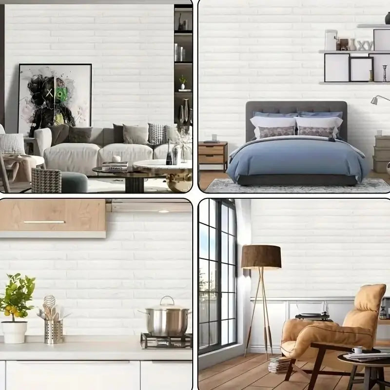 10/20/30/40/50pcs DIY 3D Simple Brick Pattern Wall Stickers,Thickened, Sound-proof,Waterproof,Moisture-proof