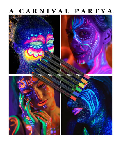 Fluorescence Blue Eyeliner Gel Waterproof Luminous UV Light Neon Eyeliner Pen Yellow Green Pink Color Eye Shadow Cream Make Up.