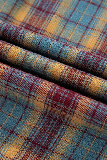 GIBSIE Plus Größe Taste Vorne Oansatz Plaid Sweatshirt Frauen Herbst 2025, Neue Tropfen Lange Hülse Lose Beiläufige Pullover Tops.