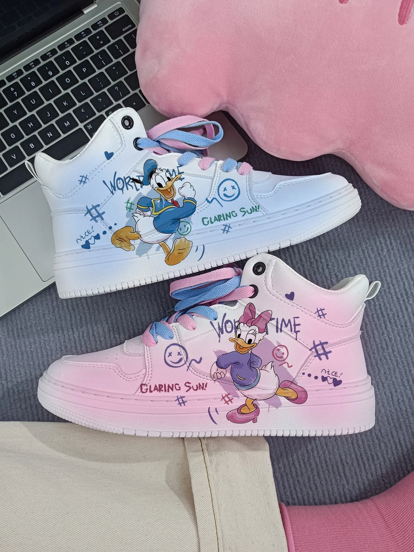 New Disney cartoon girls Daisy Donald Duck princess cute Casual shoes non-slip soft bottom sports shoes for girl gift.