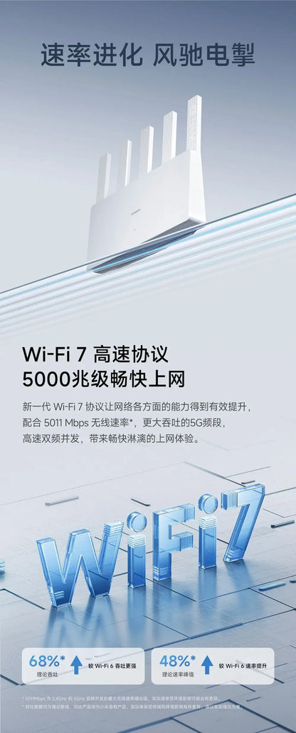 Xiaomi Router BE5000 2.5G Wifi 7 Wiress Router Mesh Group 2.4GHz 5GHz MLO Dual Band Works with Xiaomi mijia mihome App Network.