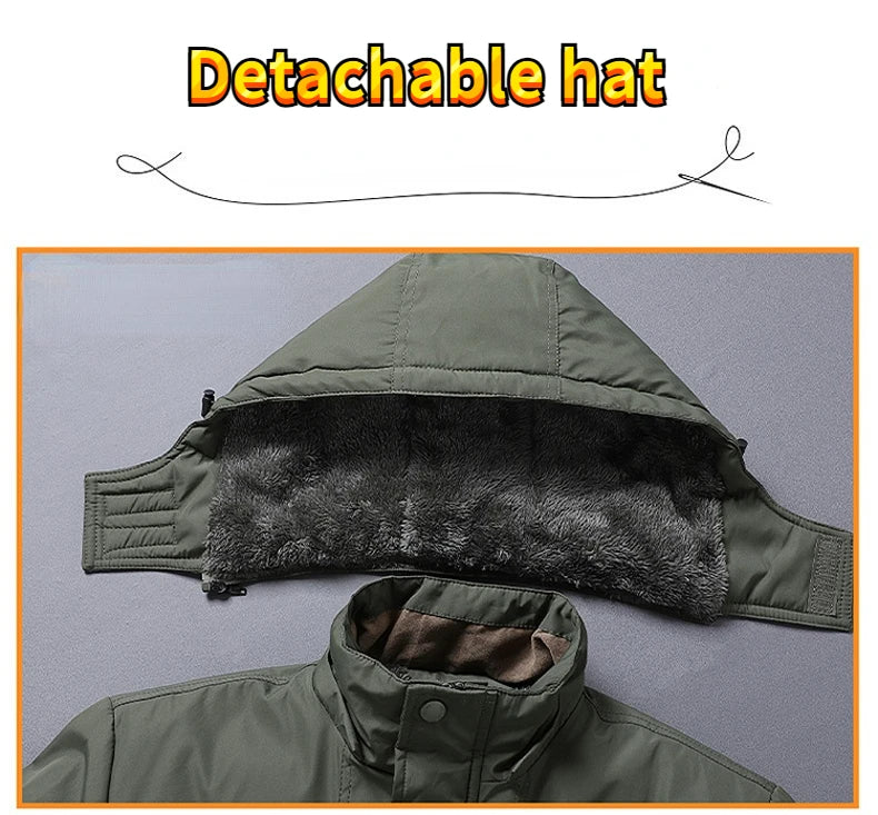 Winter Parka Men Windbreaker Fleece Thick Warm Fur Coats Male Retro Hooded Streetwear Overcoats Men's Windproof Jackets 6xl.