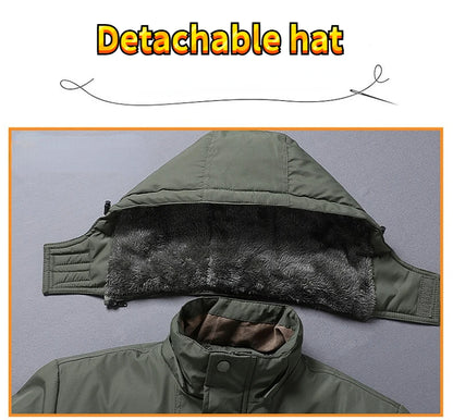 Winter Parka Men Windbreaker Fleece Thick Warm Fur Coats Male Retro Hooded Streetwear Overcoats Men's Windproof Jackets 6xl.