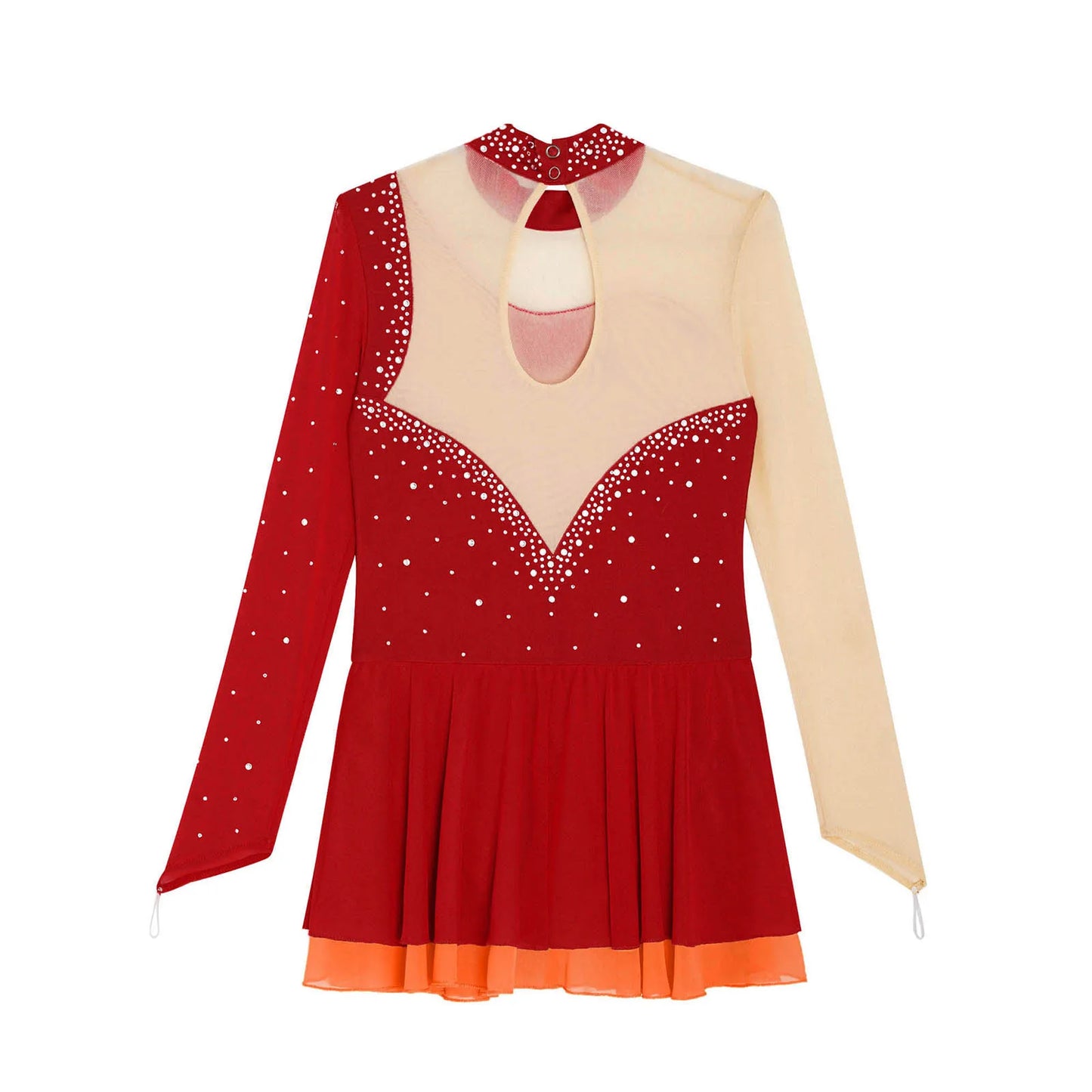 Kinder Mädchen Eiskunstlauf Kleid Lyrical Ballett Tanz Rhythmische Gymnastik Leistung Kostüm Langarm Strass Trikot