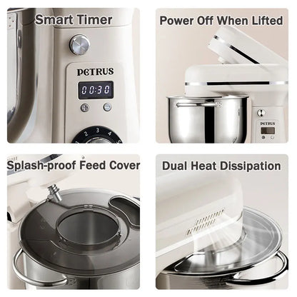 Petrus Stand Mixer Multifunctional Food Processor Heavy Duty Intelligent Kitchen Blender 800W 6L PE4633.