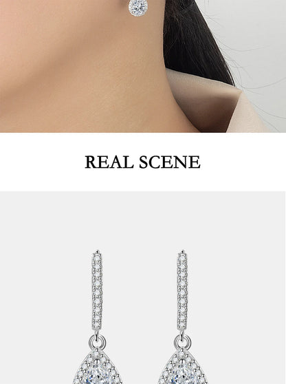 PERFANY 1CT Pear Cut Moissanite Earrings for Women S925 Pure Silver Laboratory Cultivated Diamonds Elegant Wedding Jewelry.