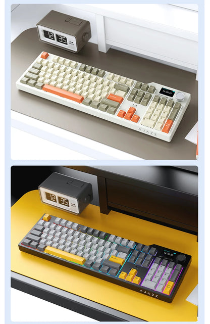 NEW Ajazz AK35I V3 MAX Tri-mode Wired Bluetooth Wireless Gaming Keyboard Gasket Full Key Hot Swap 104 Keys Customized Keyboard