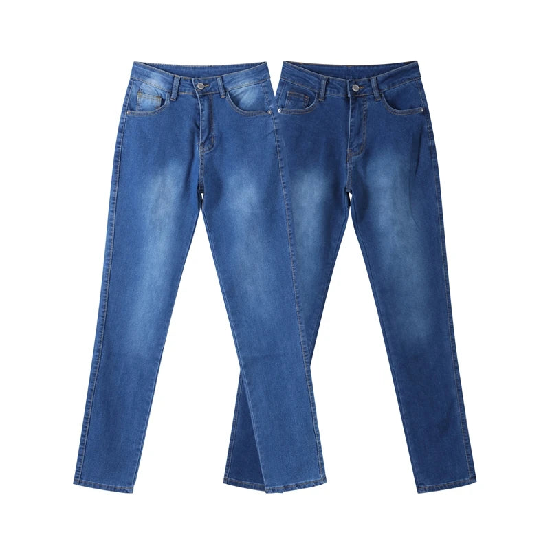 Slim High-waist Jeans Women's Sexy Skinny Pencil Pants Washed Denim Long Trousers 2025 Autumn New Ladies Zipper Streetwear.