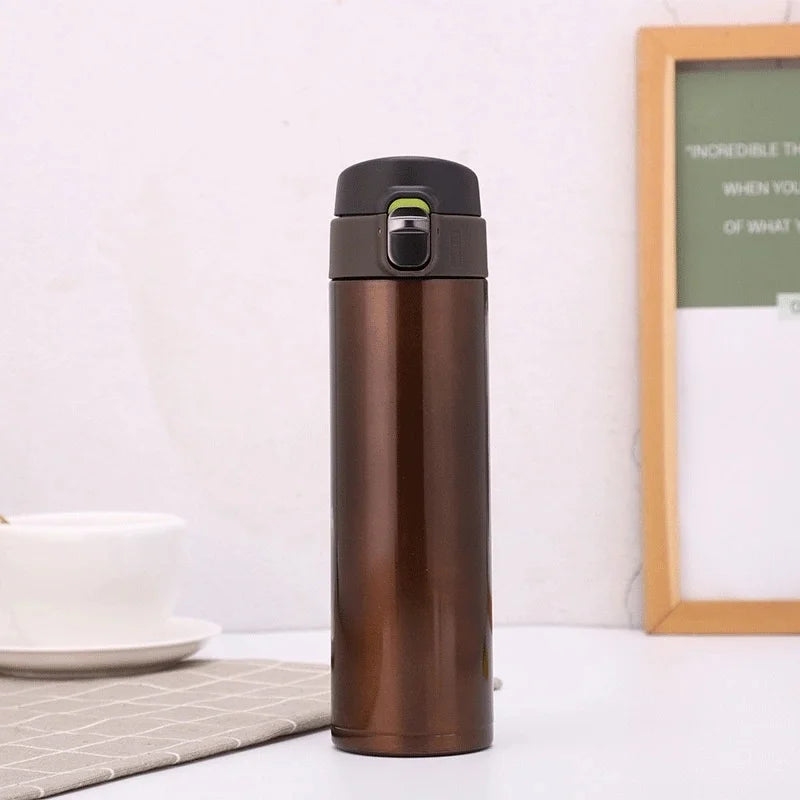 Students Go To School Thermos Cup Creative Bullet Cover Direct Drinking Water Cup Simple Solid Color Durable and Practical.