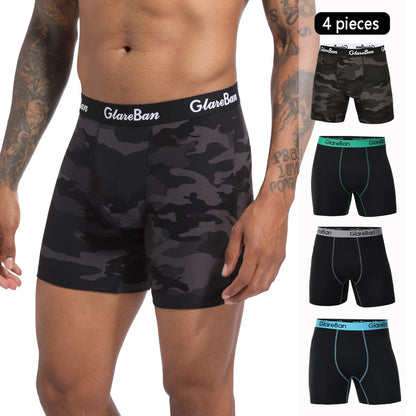 4 stücke Set Mid-Lange Boxer Shorts männer Unterwäsche Männliche Unterhose für Männer Homme Boxershorts Slips Weiche Höschen marke Sexy
