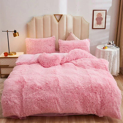 3/4PCS Luxurious Plush Duvet Cover Set – Cozy & Soft Bedding, Perfect for Bedroom Comfort, Ideal for Guest Rooms and Dorm Aesth.